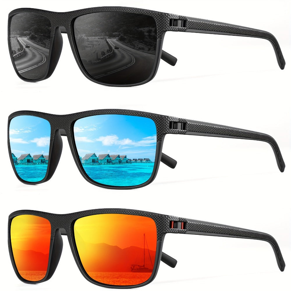 Sunglasses for Men - Polarized 3 Pack for Women Classic Square Sport Lightweight UV400 - product detail view 3