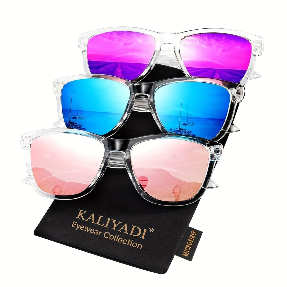 Sunglasses 3-Pack with Gradient Fashion Lenses, 10 Color Sets & Travel Sets with Specific Frame, Lens Color and Pack Choices