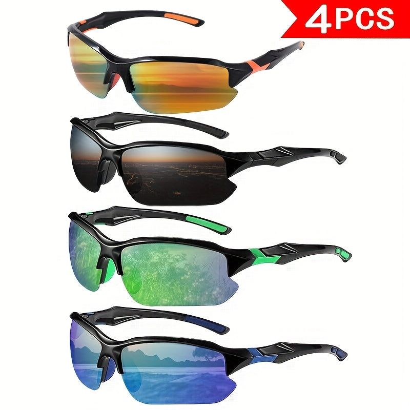 Sunglasses 4-Pack for Men with True-Color Lenses for Driving, Fishing and Sports with Specific Frame, Lens Color and Pack Choices