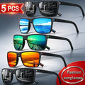 Polarized Sunglasses 5-Pack for Men with Square Frames, TAC Color-Coated Lenses and Anti-Glare UV