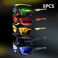 Sunglasses 5-Pack with Wraparound Sport Frames for Cycling, Driving & Coverage with Specific Frame, Lens Color and Pack Choices