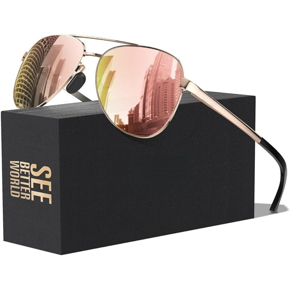 Sunglasses for Men - Polarized 59mm Unisex Mirrored & Non-Mirrored Driving Outdoor Eyewear for - product detail view 19