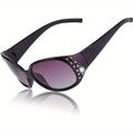 Sunglasses with Rhinestone Wraparound Shield, Lenses & 4 Colors with Specific Frame, Lens Color and Pack Choices