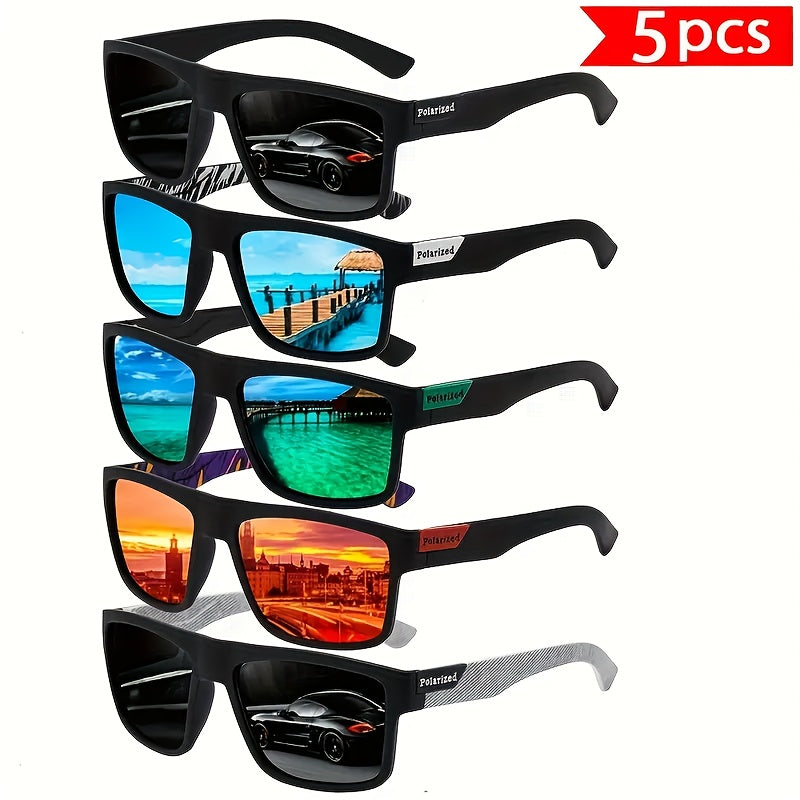 Polarized Sunglasses Set for Couples with Retro Frames, Metal Hinges and 3-Pair or 5-Pair Packs