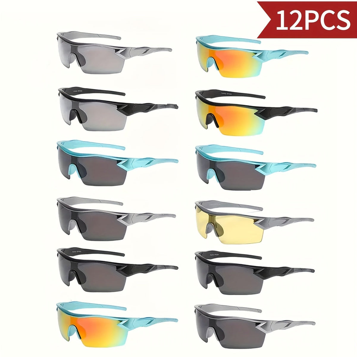 Sunglasses Sports Sunglasses Bulk Pack with Wrap Frames in 6-Pair or 12-Pair Options for Teams