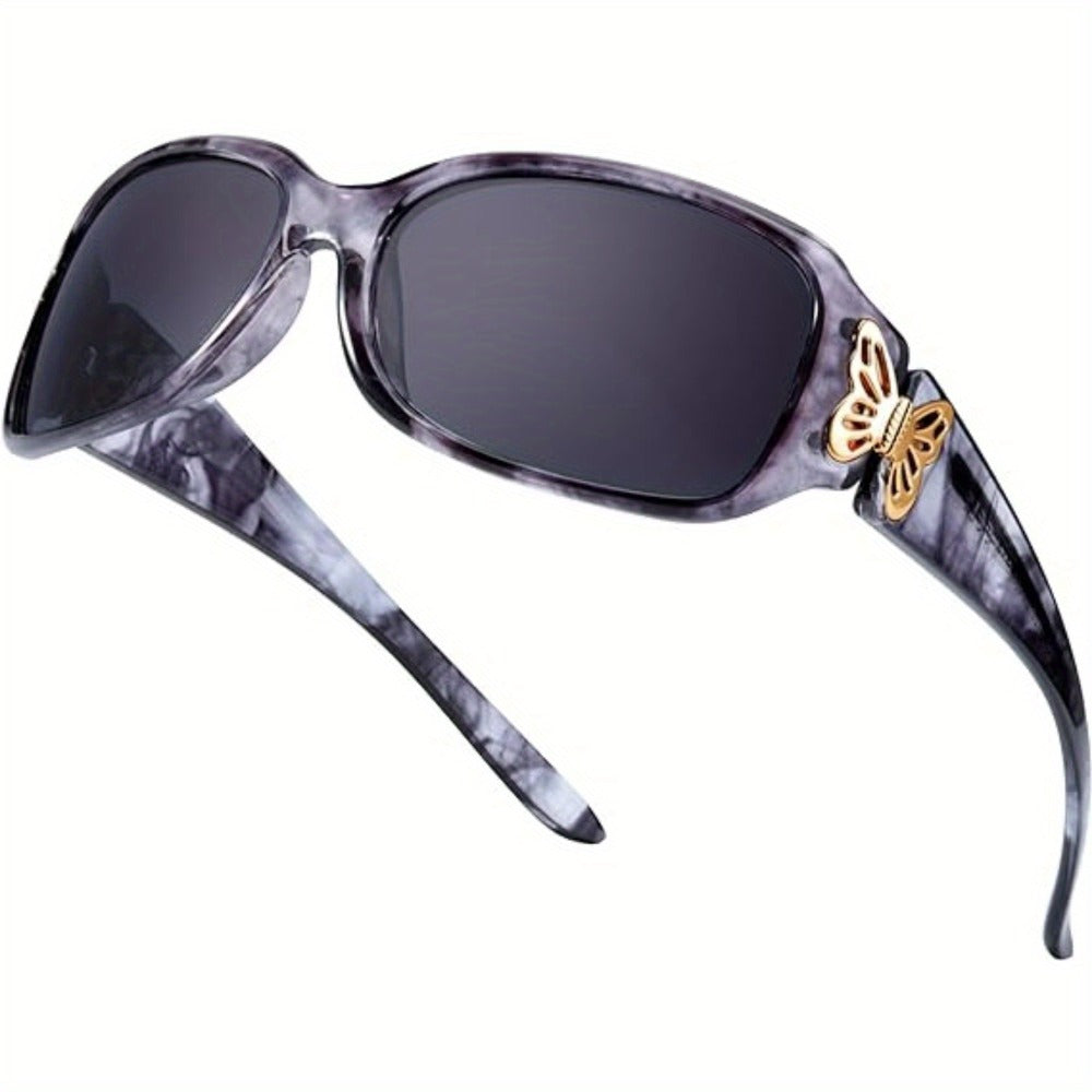 Sunglasses for Men - Polarized UV400 Butterfly Floral Wrap-Around Fashion Eyewear for & Women - product detail view 13