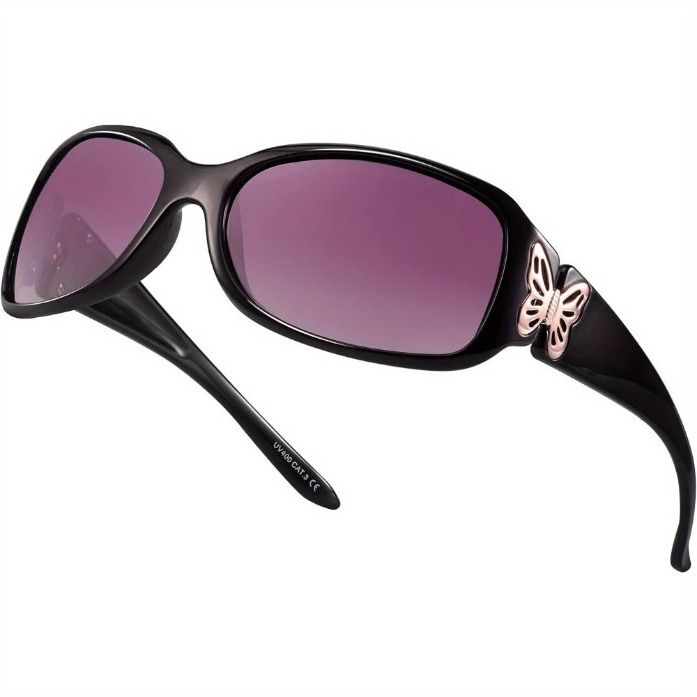 Sunglasses for Men - Polarized UV400 Butterfly Floral Wrap-Around Fashion Eyewear for & Women - product detail view 14