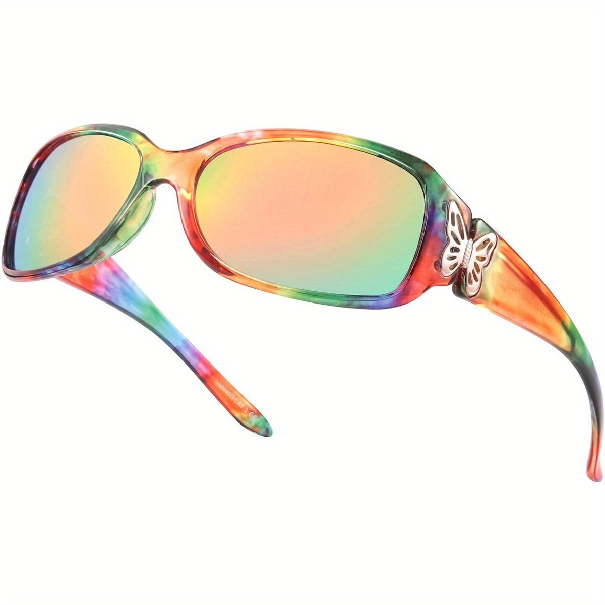 Sunglasses for Men - Polarized UV400 Butterfly Floral Wrap-Around Fashion Eyewear for & Women - product detail view 25