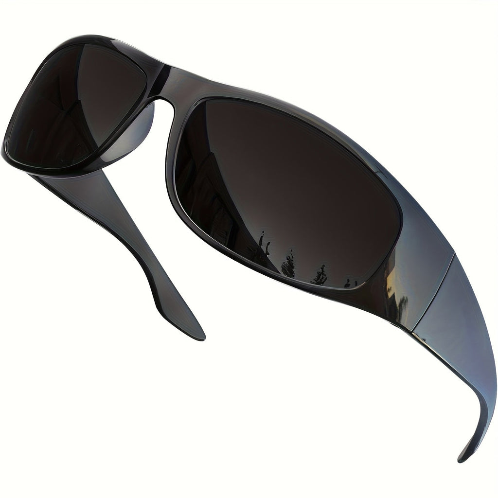 Sunglasses Wraparound Sunglasses with Super-Dark, Blue or Yellow Lenses and 6 Frame Options
