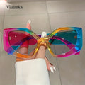 Sunglasses Polygonal Sunglasses with Multicolor Champagne Gradient Lenses and Lightweight Frame