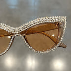 Sunglasses for Women - Rhinestone Cat Eye Glasses 2 Pack Sparkling Crystal Composite Frame - main product view