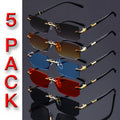 Sunglasses Rimless Sunglasses 5-Pack with Frameless Gradient Lenses, Slim Temples & 5 Assorted Colors