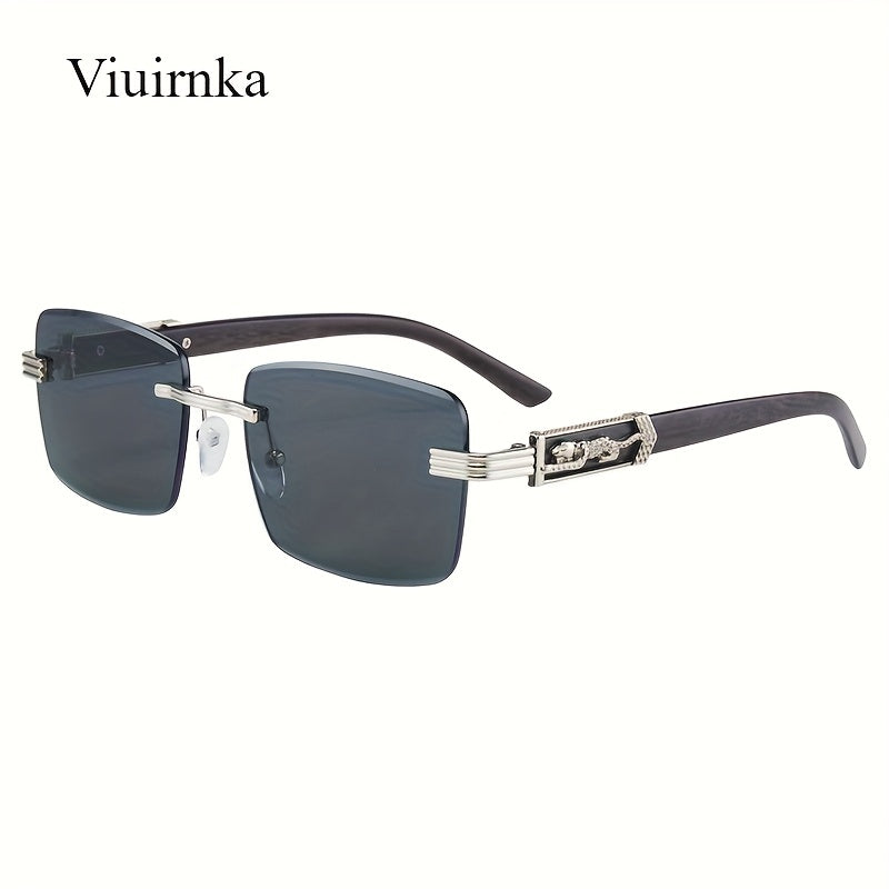 Viuirnka Rimless Rectangle Sunglasses with Seven Dark, Gradient and Two-Tone Lens Color Options