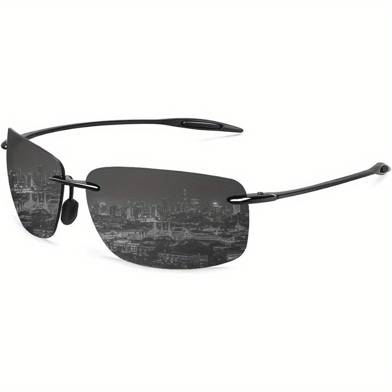Rimless Sports Sunglasses with Black, Blue, Brown or Red Lens Options and Approximate 150mm Frame Width