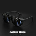 Steampunk Polarized Sunglasses for Men with Round HD UV400 Lenses, Side Cutout Frame and 6 Colors