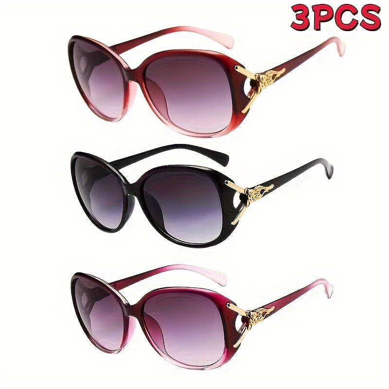 Sunglasses for Women - for UV Protection 3 Pack Trendy Anti-UV Fashion Eyewear Set Lightweight - product detail view 8