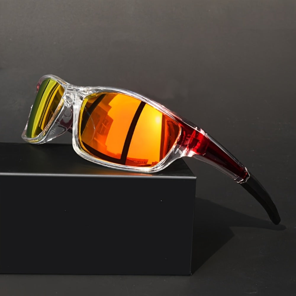 Sunglasses for Men - Wraparound UV400 Retro Chic - TAC Lens PC Frame Unisex Fashion Eyewear - product detail view 3