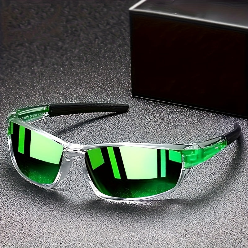 Sunglasses for Men - Wraparound UV400 Retro Chic - TAC Lens PC Frame Unisex Fashion Eyewear - product detail view 10
