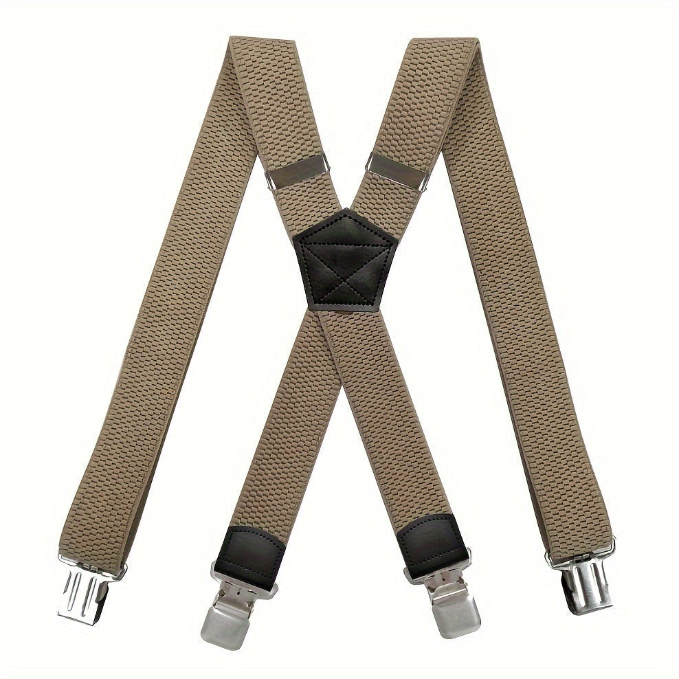 Suspenders & Braces - Heavy Duty for Men 1.5 Inch Wide X-Back 4 Strong Metal Clamps Adjustable - product detail view 15