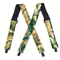 Suspenders – Wide Men 2 Inch Camouflage X-Back 4 Clips Adjustable Elastic Braces Big Tall Plus Size Adults