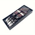 Paisley Y-Back Suspenders with Six Metal Clips, 49-Inch Adjustable Straps and Four Color Options