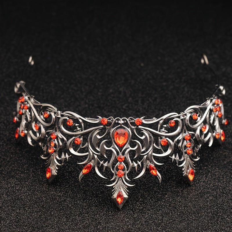 Tiara Crown – Baroque Crown Tiara for Women Vintage Gothic Rhinestone Headpiece Halloween Cosplay Prom Wedding