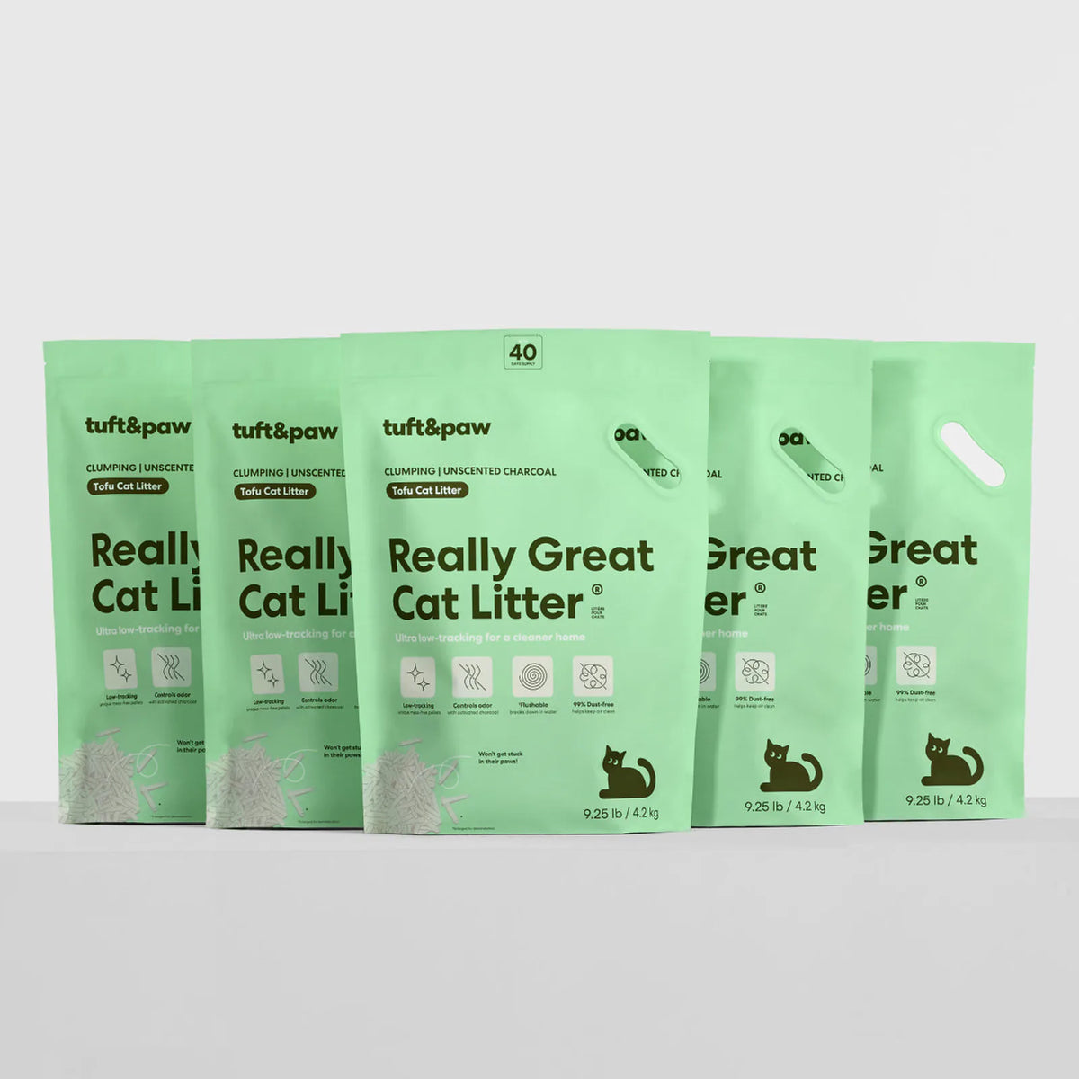[Size:5-Pack][Formula:Unscented] Really Great Cat Litter - Tuft and Paw