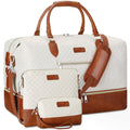3-Piece Tote Bag Set with Shoulder Bag, Crossbody and Matching Pouch in Beige or Black for Travel and Everyday Carry