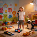 Toy Microphone with Stand, Lightweight Amplified Singing Toy for Kids