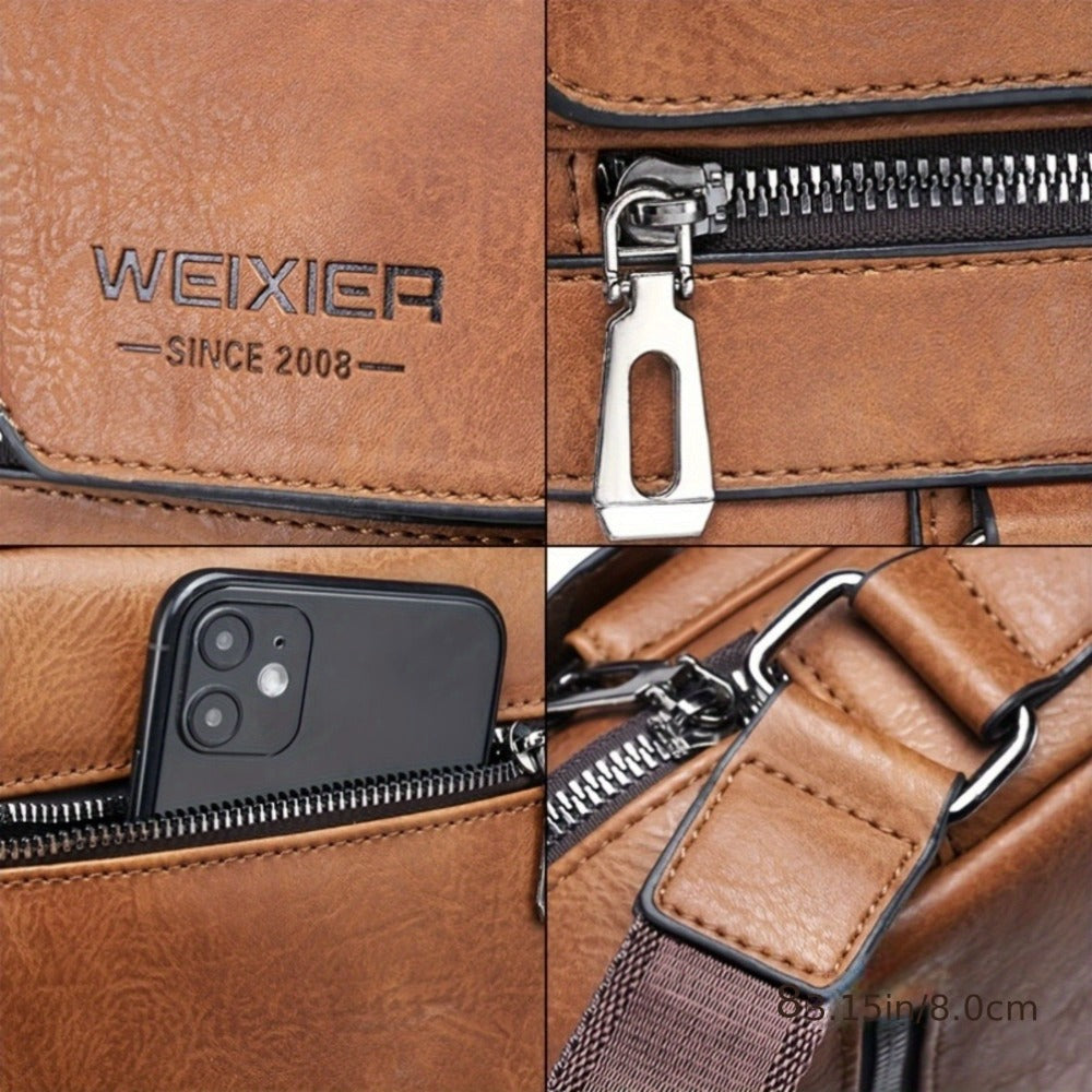 Travel Backpack – Genuine Leather, Large Capacity, Adjustable Strap, for Travel & Work – detail view 9