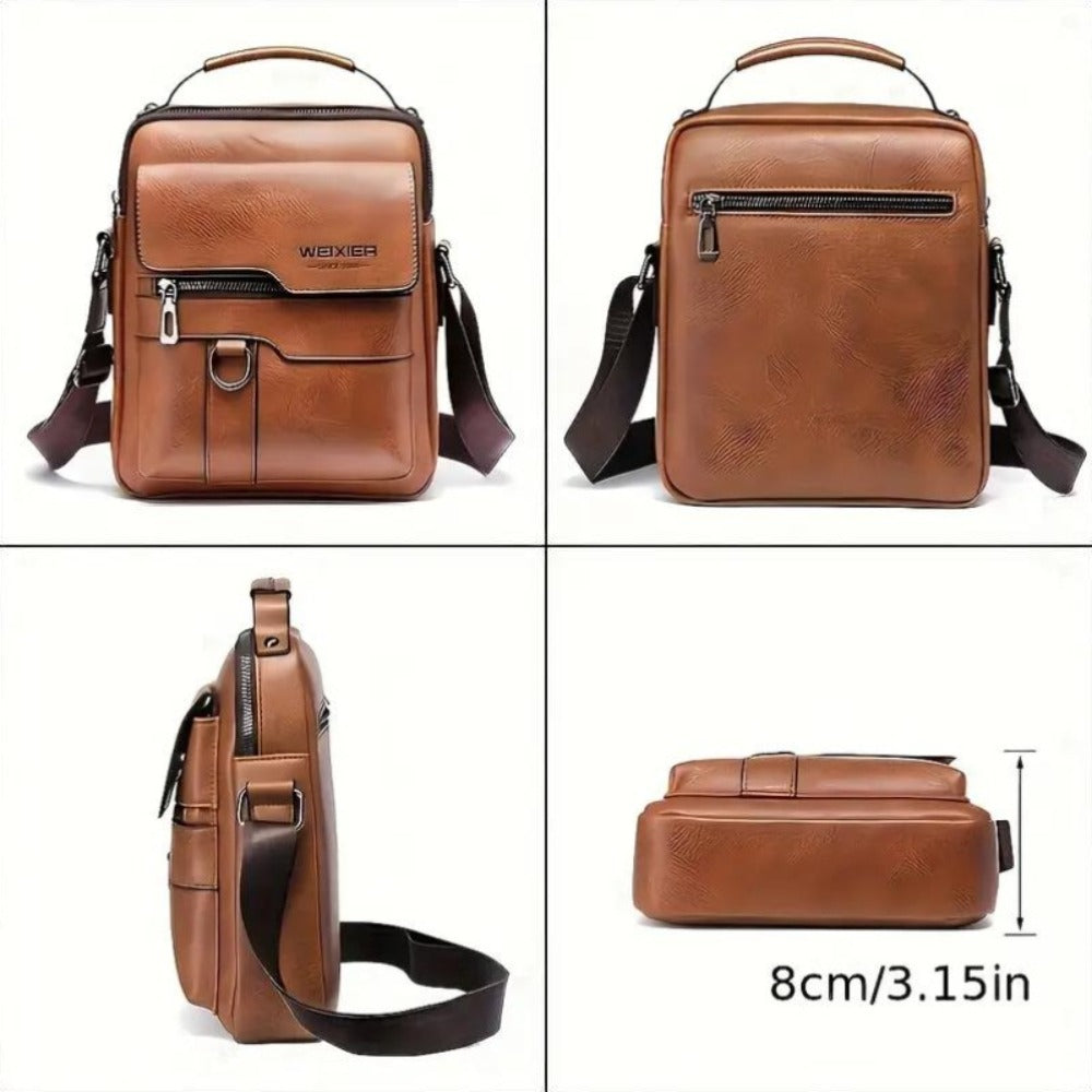 Travel Backpack – Genuine Leather, Large Capacity, Adjustable Strap, for Travel & Work – detail view 7