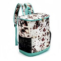 Travel Backpack 30L Insulated Leopard-Print Cooler Bag with Front and Side Mesh Pockets in Two Colors