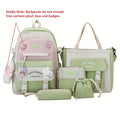 Travel Backpack 5-Piece Large-Capacity Set with Tote, Crossbody, Shoulder Bag and Pencil Case
