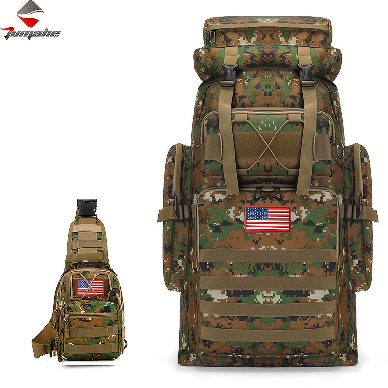 Travel Backpack 80L Oxford MOLLE Pack with Multiple Compartments and Seven Color Options with Item-Specific Color, Compartment and Carry