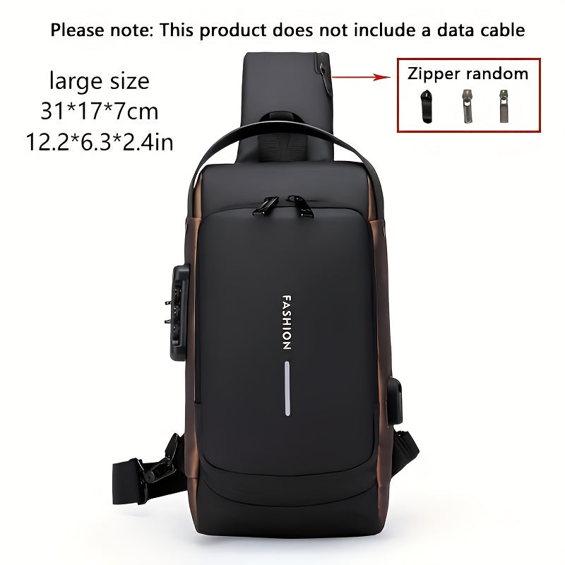 Travel Backpack Sling Design with Password Lock, Zipper and Two Size Options with Item-Specific Color, Compartment and Carry Choices