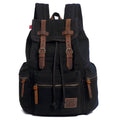 Travel Backpack Canvas Multi-Pocket Design with Leather Lace Details in Three Colors with Item-Specific Color, Compartment and Carry Choices