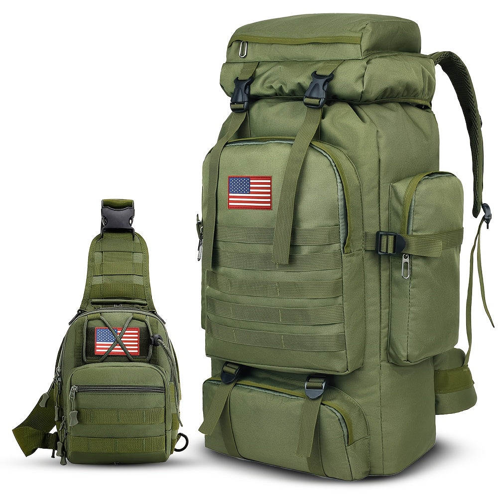Travel Backpack MOLLE Pack with Exterior Webbing in Four Colors with Item-Specific Color, Compartment and Carry Choices