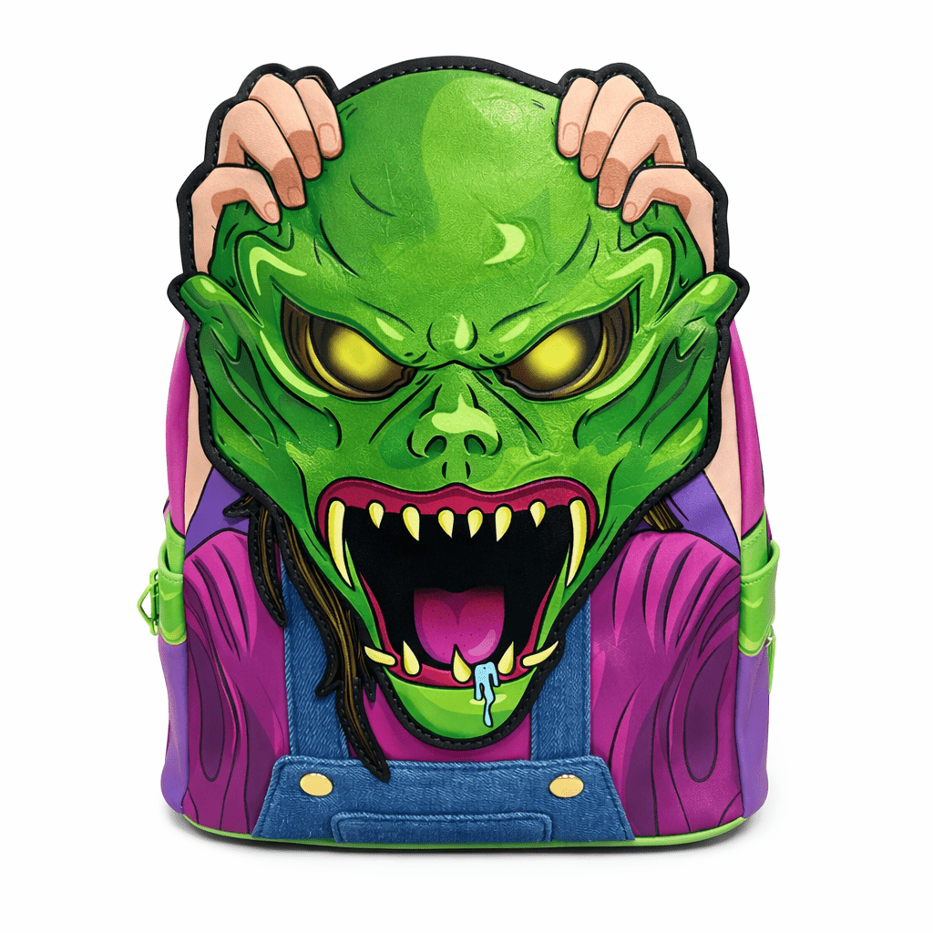 Travel Backpack Mini Glow-in-the-Dark Haunted Mask Graphic Novelty Bag for Halloween and Collecting