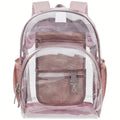 Travel Backpack Clear PVC Large Zipper Bag with Front Pocket, Bottle Holder and Six Color Options