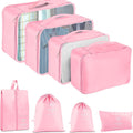 Packing Organizer 8-Piece Rectangular Zipper Bag Set for Suitcases, Carry-Ons and Duffel Bags