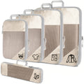 Packing Organizer 5-Piece Compression Cube Set in Lightweight Nylon/Polyester for Suitcases and Carry-Ons