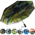 Travel Umbrella Automatic 8-Rib Model with Two-Layer 210T Pongee and Seven Pattern Options