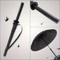 Travel Umbrella Samurai Sword Handle Model with 24-Rib Steel Frame and One-Touch Auto Open-Close