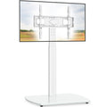 TV Stand Floor Pedestal for 32 to 65-Inch Screens with 30-Degree Swivel and Tempered Glass Base