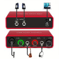 USB Audio Interface Red 24-Bit 192kHz Recording Unit with 48V Phantom Power and Front Headphone Control