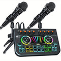 USB Audio Interface Three-Configuration Podcast Mixer Set with Condenser and Dynamic Microphone Choices