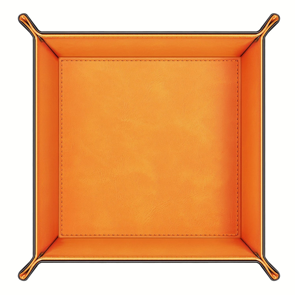 Valet Tray - PU Leather Desktop Organizer Catchall Bedside Nightstand Caddy for Keys - product detail view 13