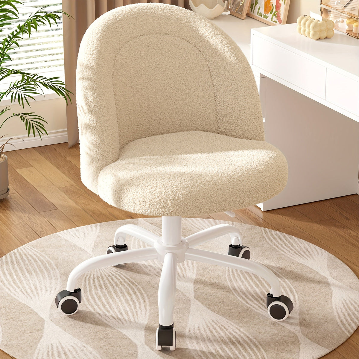 Vanity Chair with Lumbar Support for Dressing and Daily Routines in Bedroom