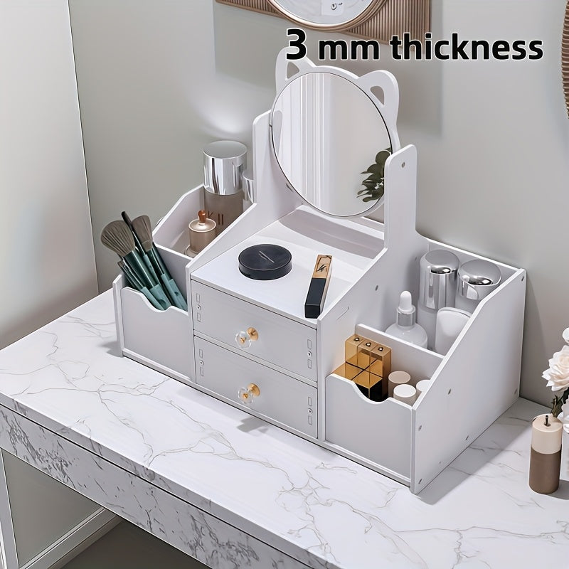 Vanity Mirror With Storage for Dressing and Daily Routines in Bathroom