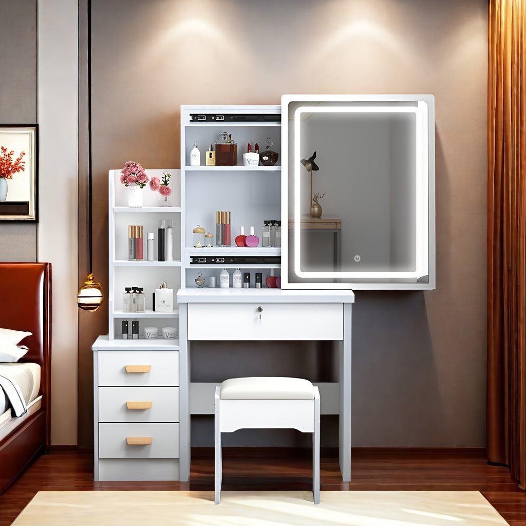 Vanity Tables with Storage Drawers for Dressing and Daily Routines in Bedroom